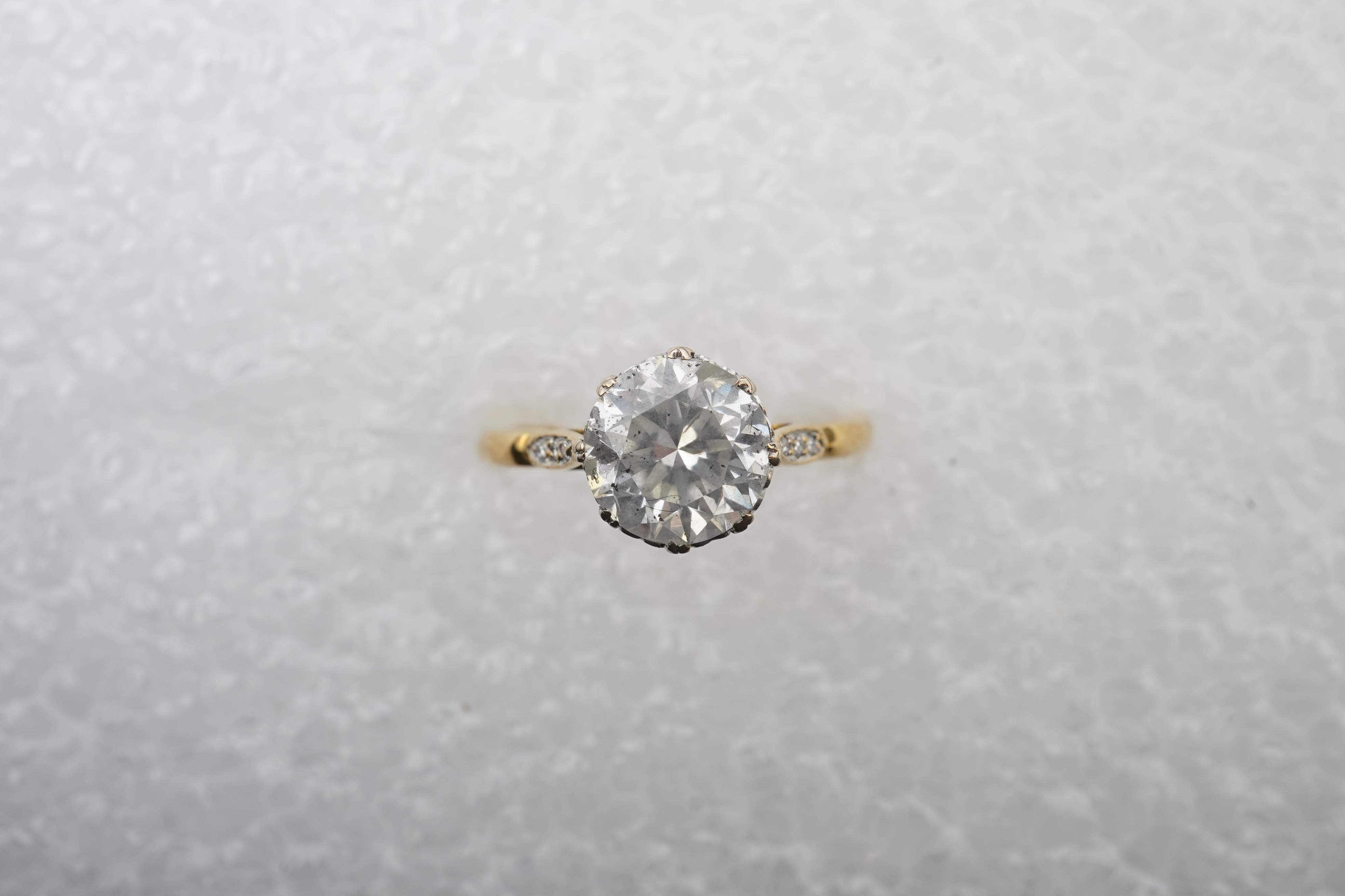 A solitaire diamond ring